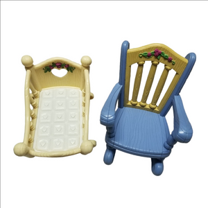 Vintage Fisher Price Briarberry Bears Rocking Chair And Cradle